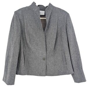 Vintage Pendelton 100% Virgin Wool Blazer Gray Single Button Heritage Classic LG
